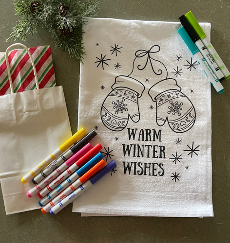 DIY Winter Wishes Tea Towel